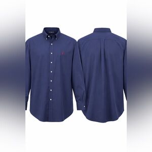 Ralph Lauren Performance Button Down Shirt Mens 4XLT Tall Navy Blue Pony Logo